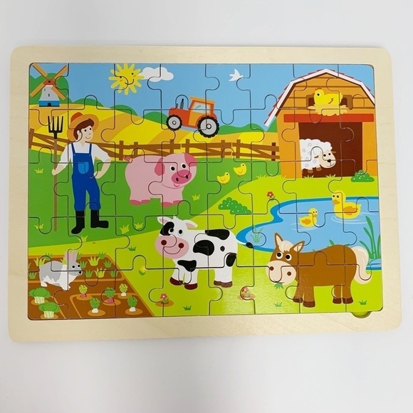 Set of 2 Jigsaw Puzzle Farm Animals and dinosaurs - Picture 3 of 11